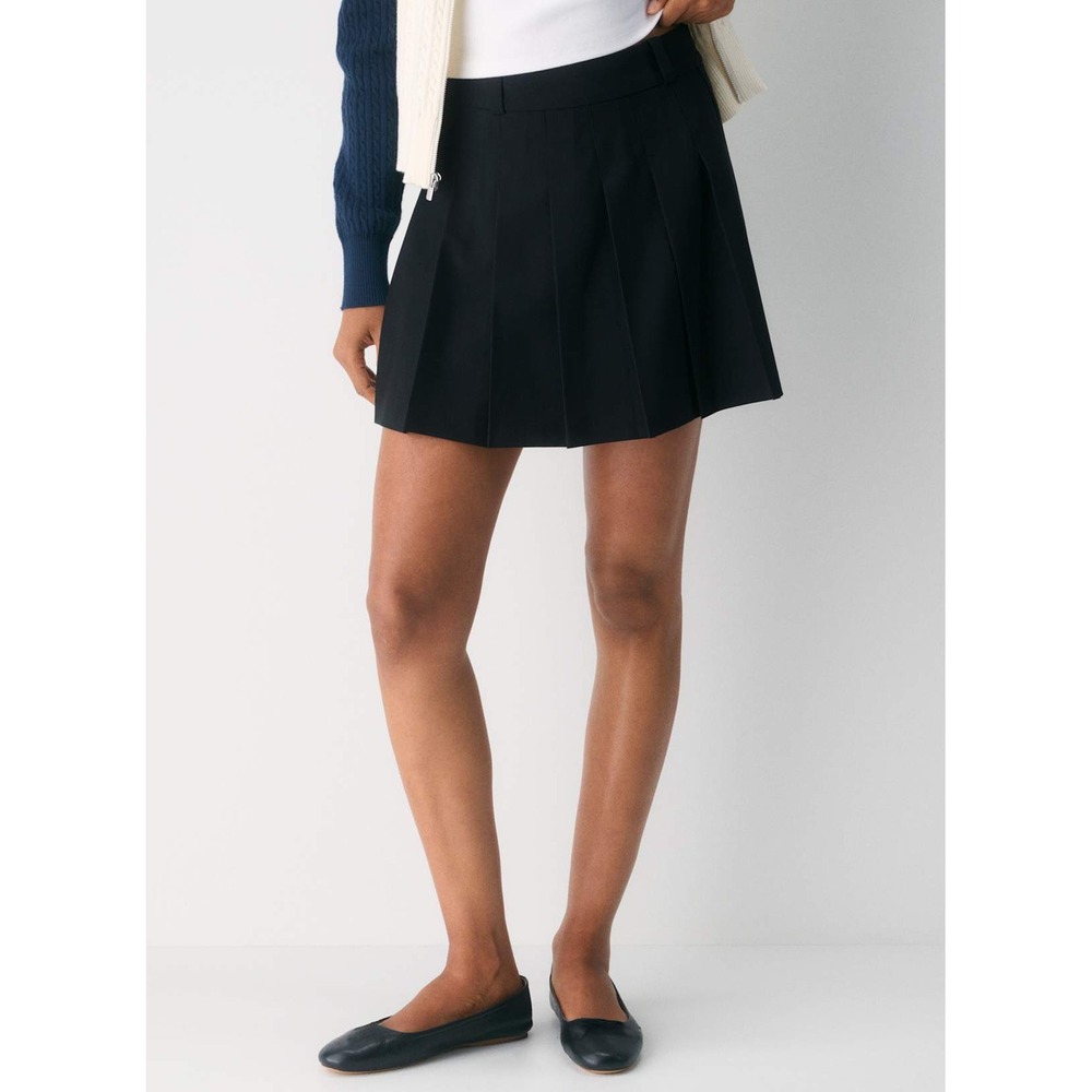 NEW Sunday Best Olive Pleated Skirt 6 Black High Rise Micro Mini Aritzia School